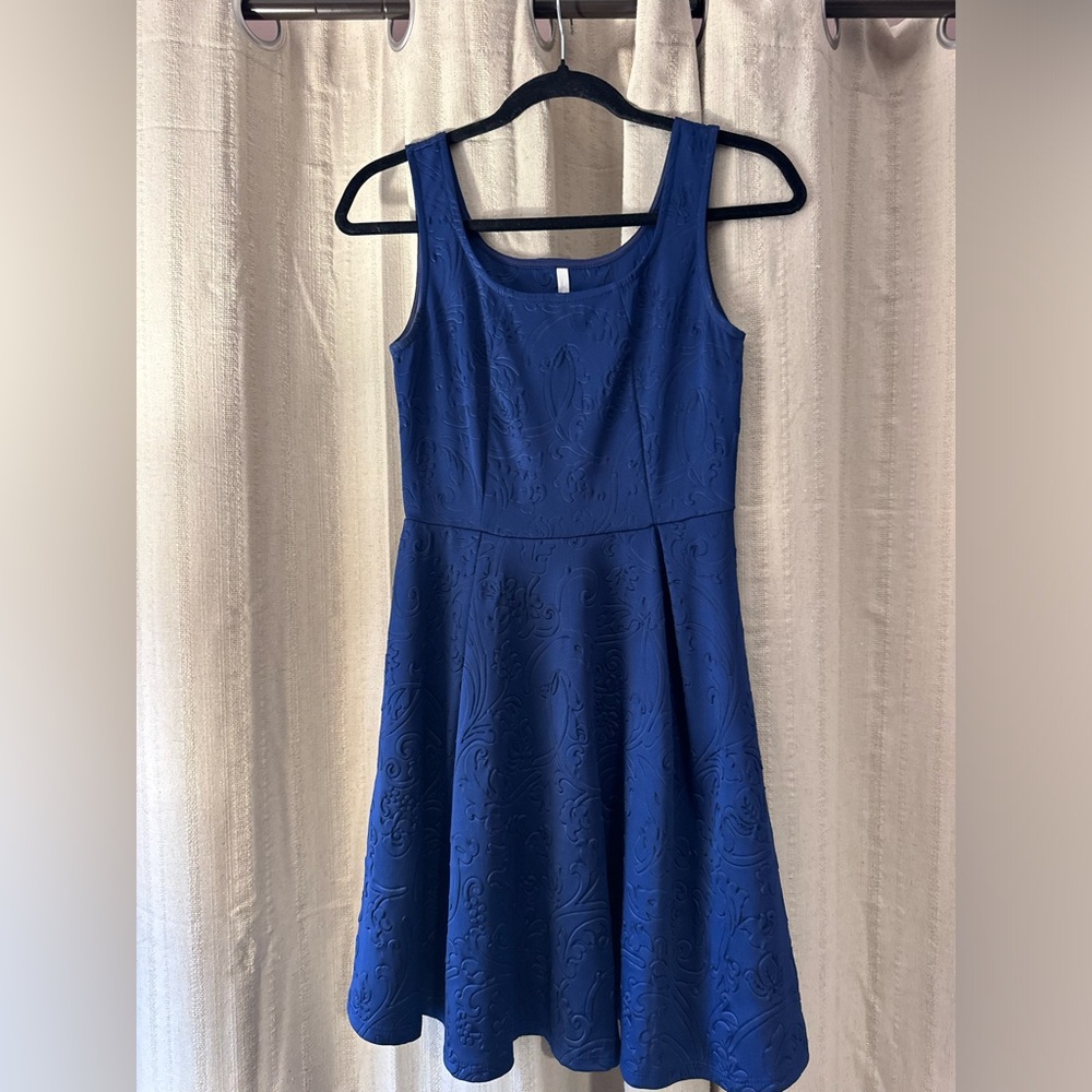 NWT Navy mini dress with embroidered design
